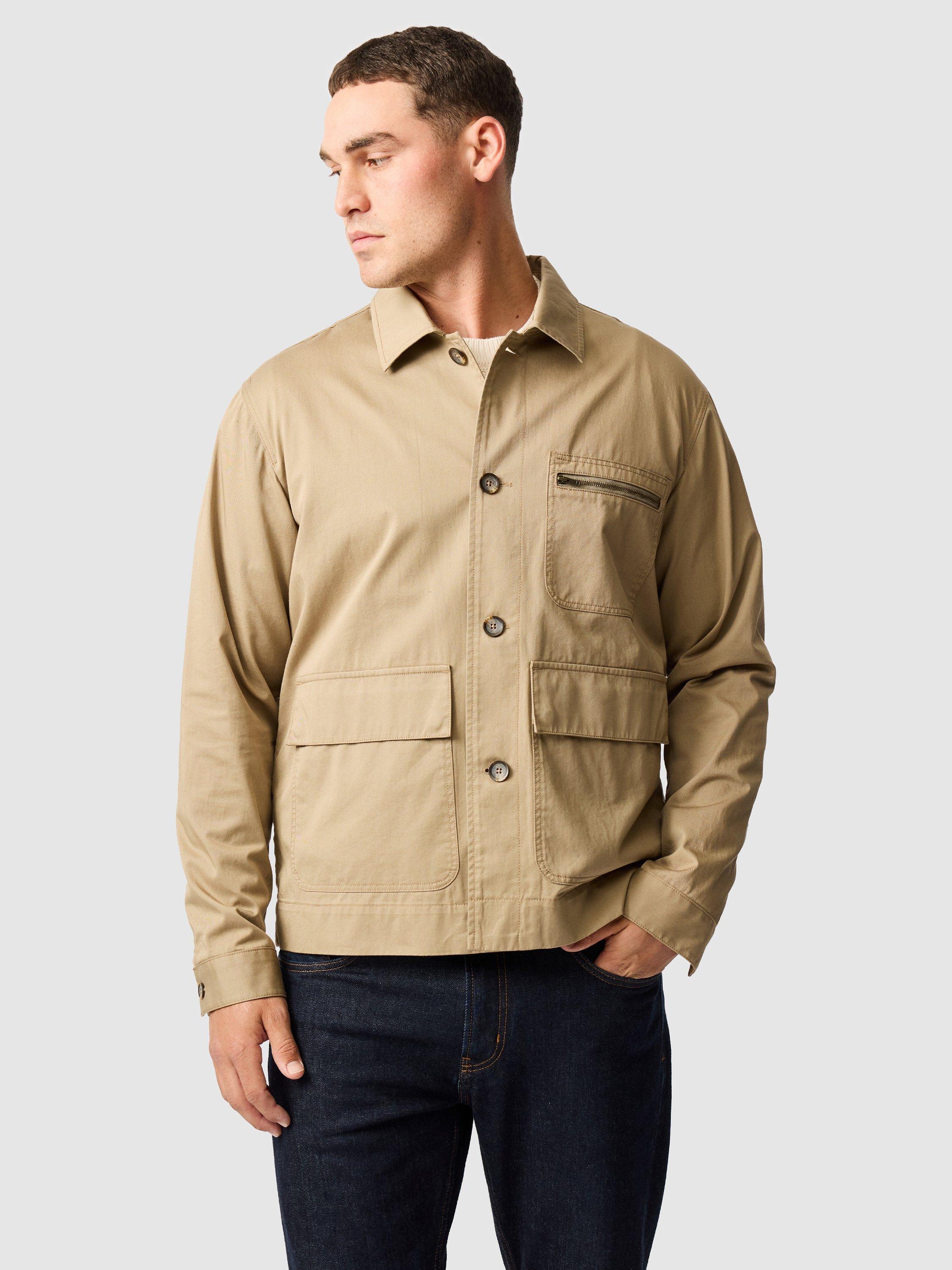 Product image 1 of 5, which shows Rodd & Gunn Woody Island Cotton Water Resistant Shacket, Wheat, XS