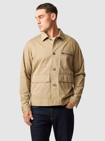 Rodd & Gunn Woody Island Cotton Water Resistant Shacket, Wheat, Wheat