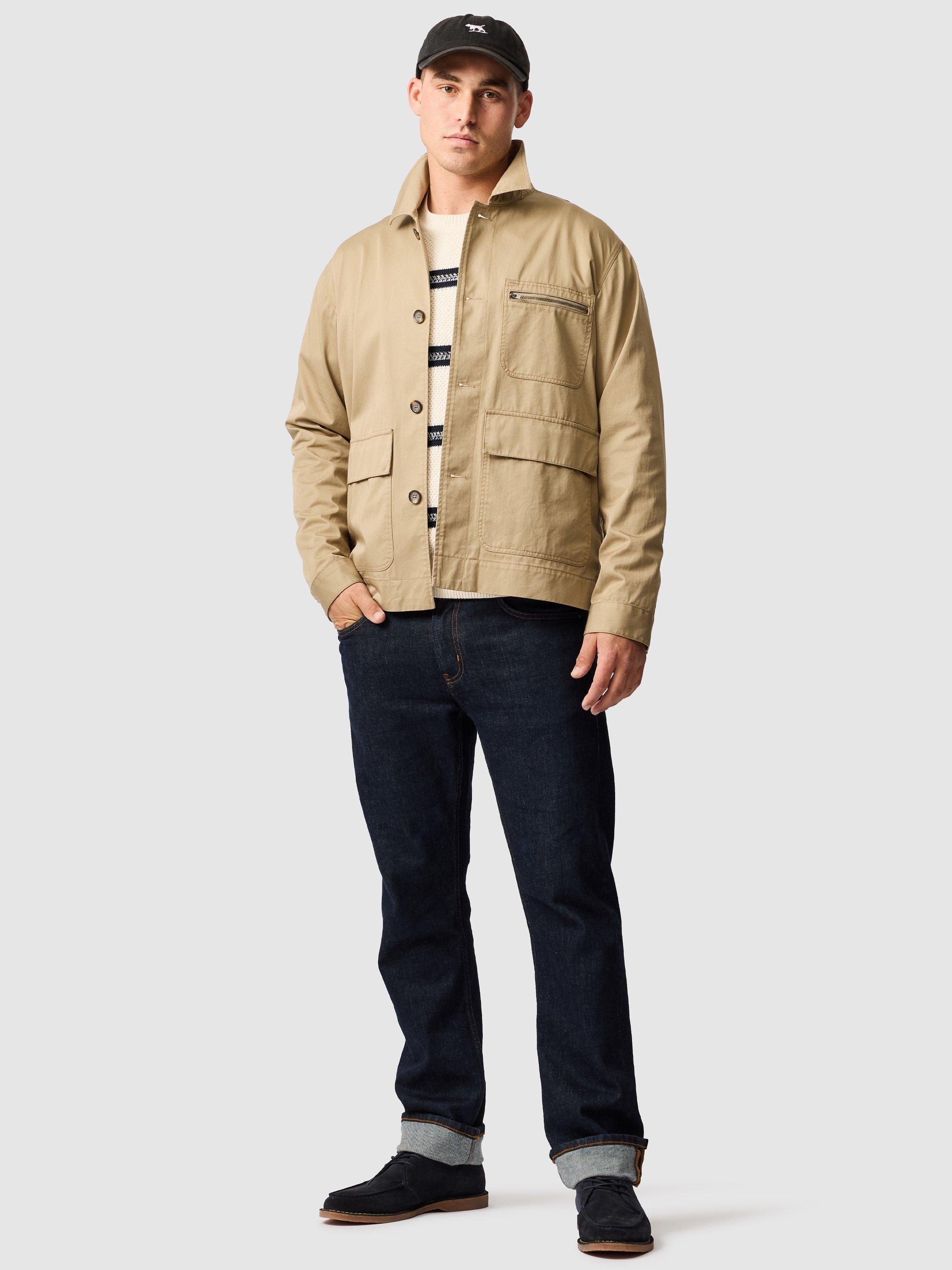 Product image 2 of 5, which shows Rodd & Gunn Woody Island Cotton Water Resistant Shacket, Wheat, XS