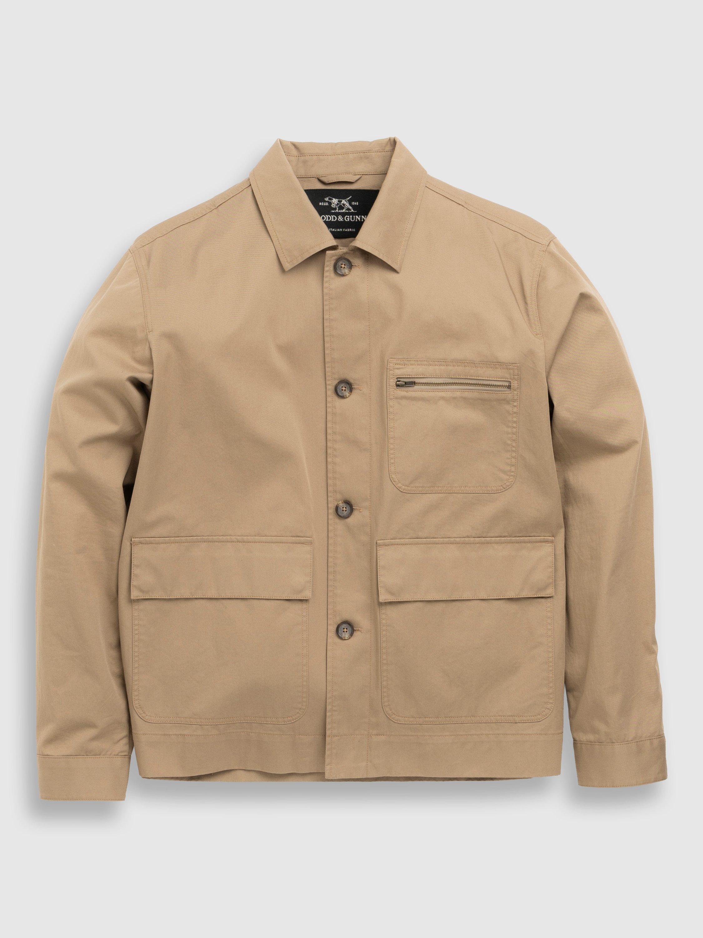 Product image 4 of 5, which shows Rodd & Gunn Woody Island Cotton Water Resistant Shacket, Wheat, XS