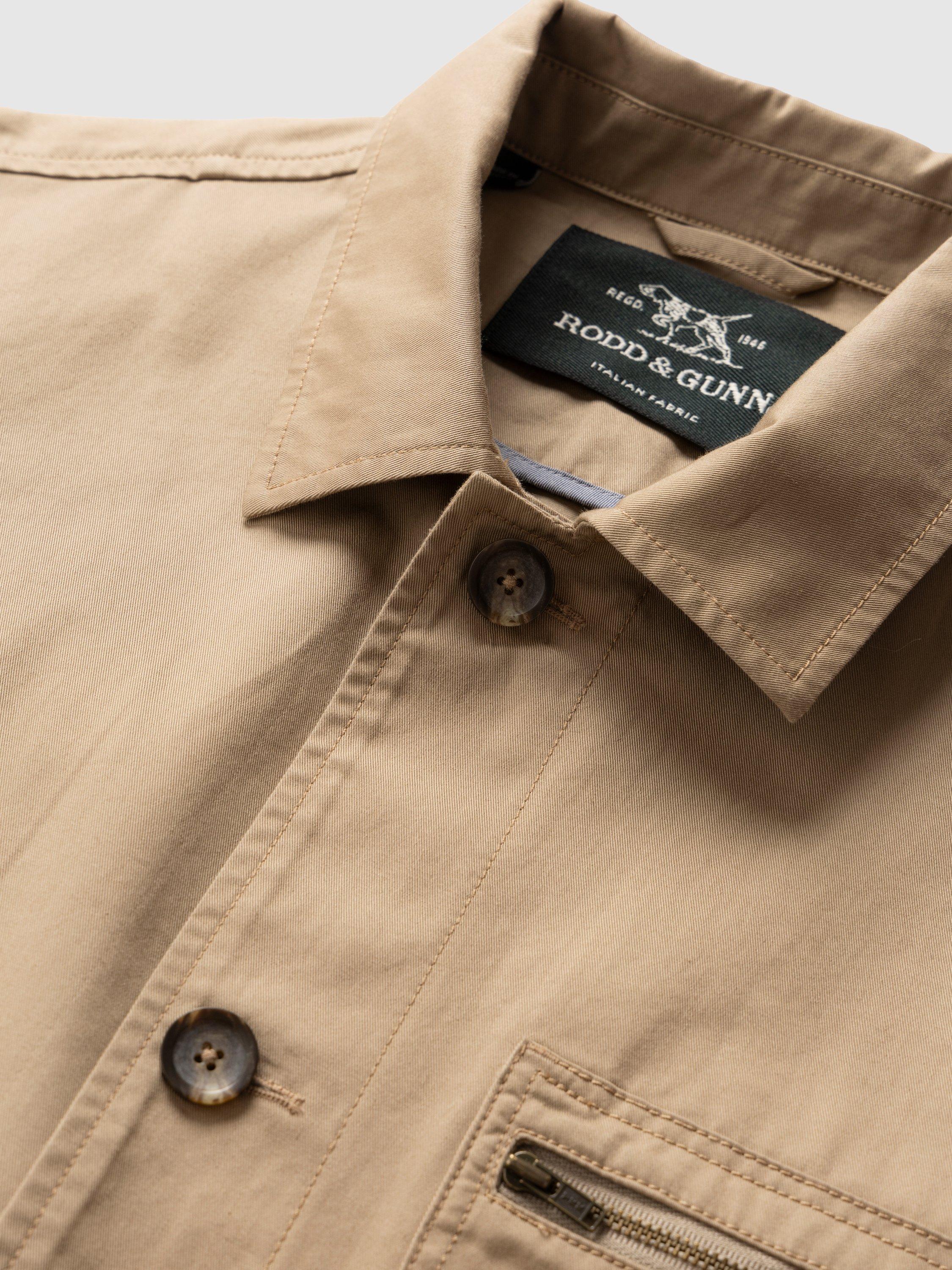 Product image 5 of 5, which shows Rodd & Gunn Woody Island Cotton Water Resistant Shacket, Wheat, XS