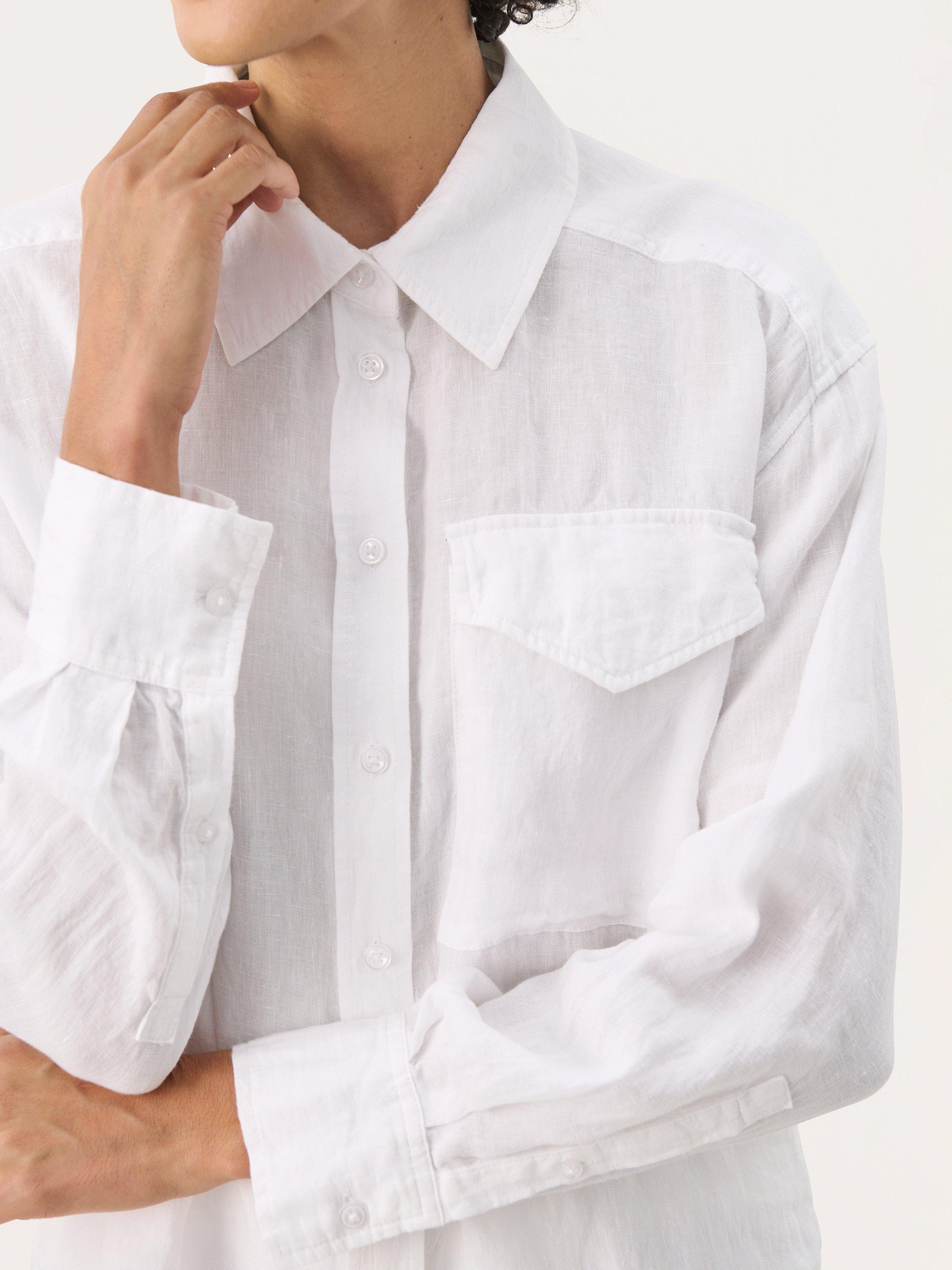 Product image 4 of 6, which shows Part Two Nuvin Linen Shirt, Bright White, 10