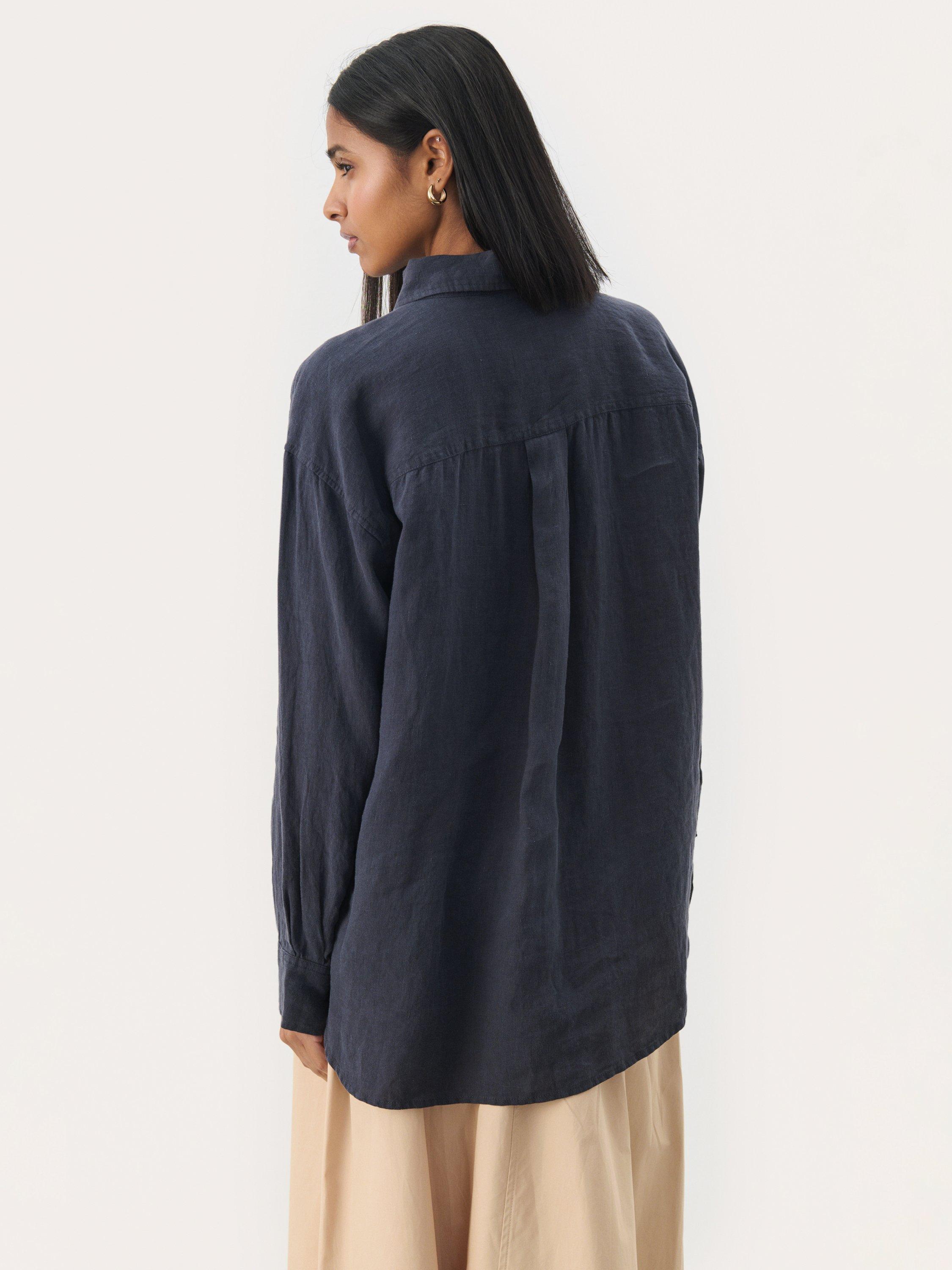 Product image 2 of 6, which shows Part Two Nuvin Linen Shirt, After Midnight, 14