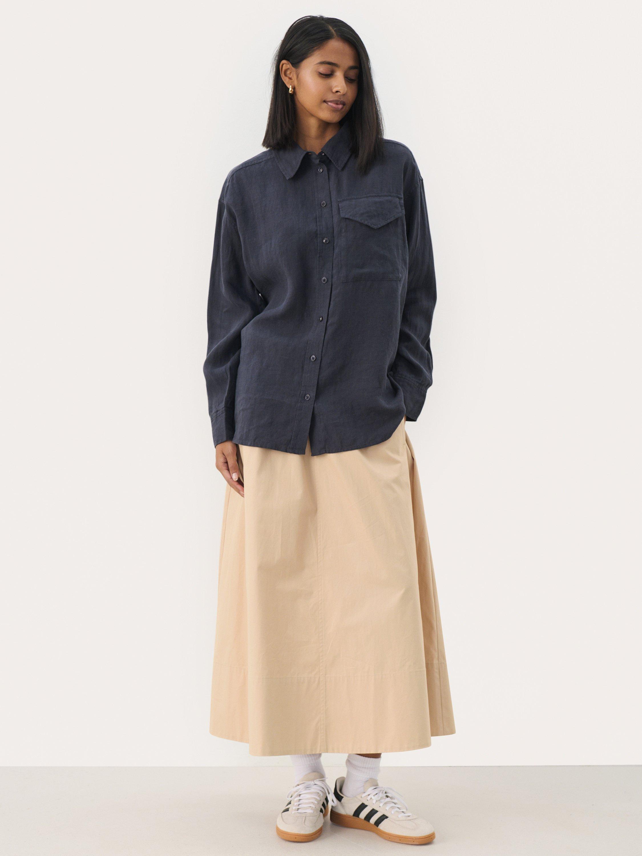 Product image 3 of 6, which shows Part Two Nuvin Linen Shirt, After Midnight, 14