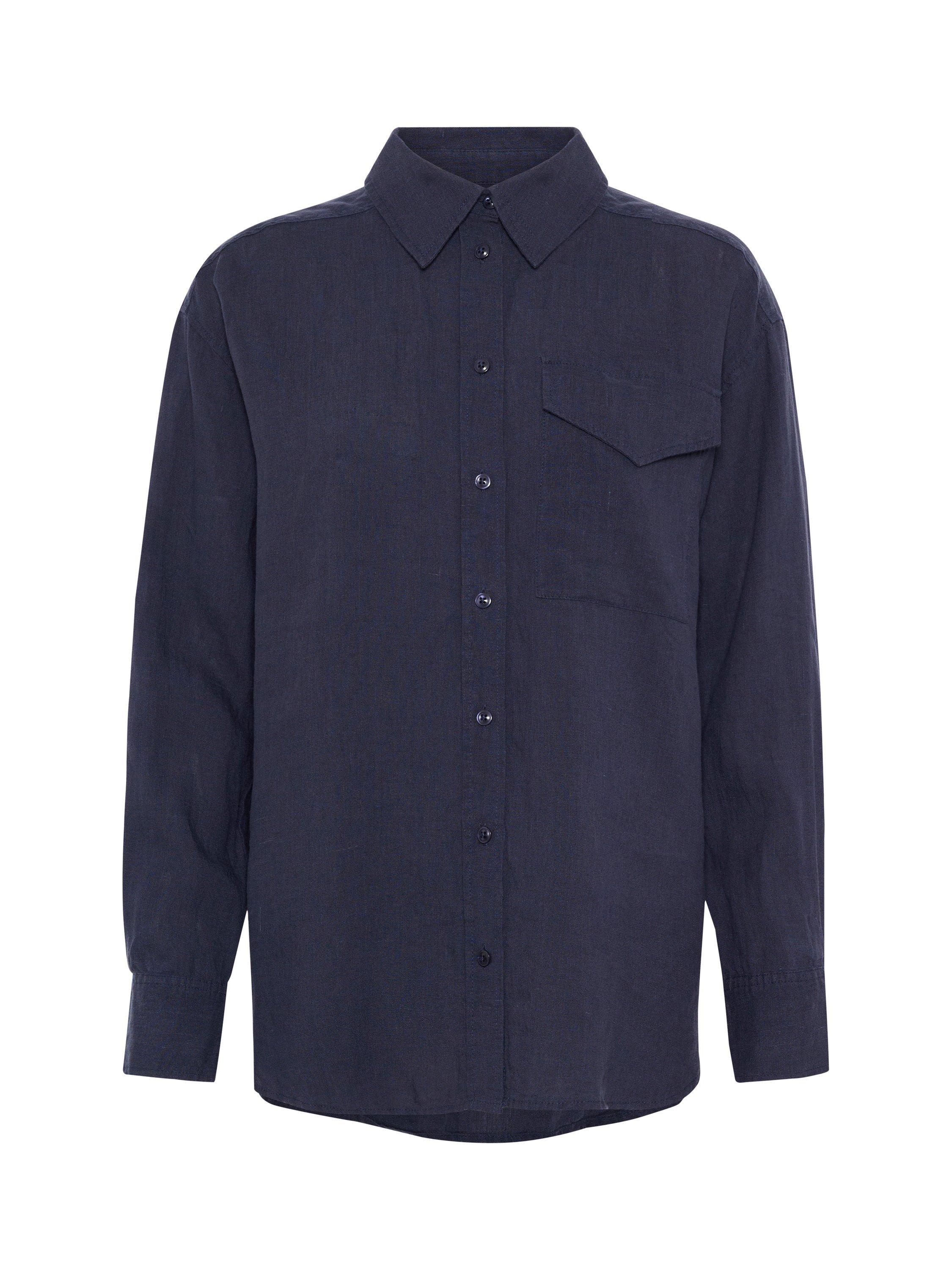Product image 5 of 6, which shows Part Two Nuvin Linen Shirt, After Midnight, 14