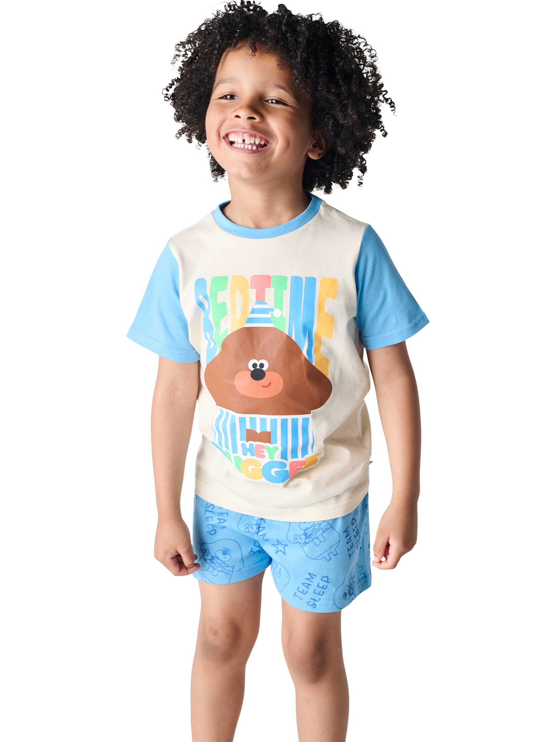 Product image 2 of 2, which shows Brand Threads Kids' Hey Duggee Cotton Shortie Pyjama Set, Multi, 1-2 years