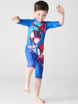 Brand Threads Kids' Spider-Man Swim Set, Blue - view 2, Blue