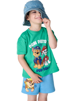 Brand Threads Kids' Paw Patrol Cotton T-Shirt & Shorts Set, Multi, Multi