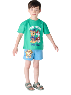 Brand Threads Kids' Paw Patrol Cotton T-Shirt & Shorts Set, Multi - view 2, Multi