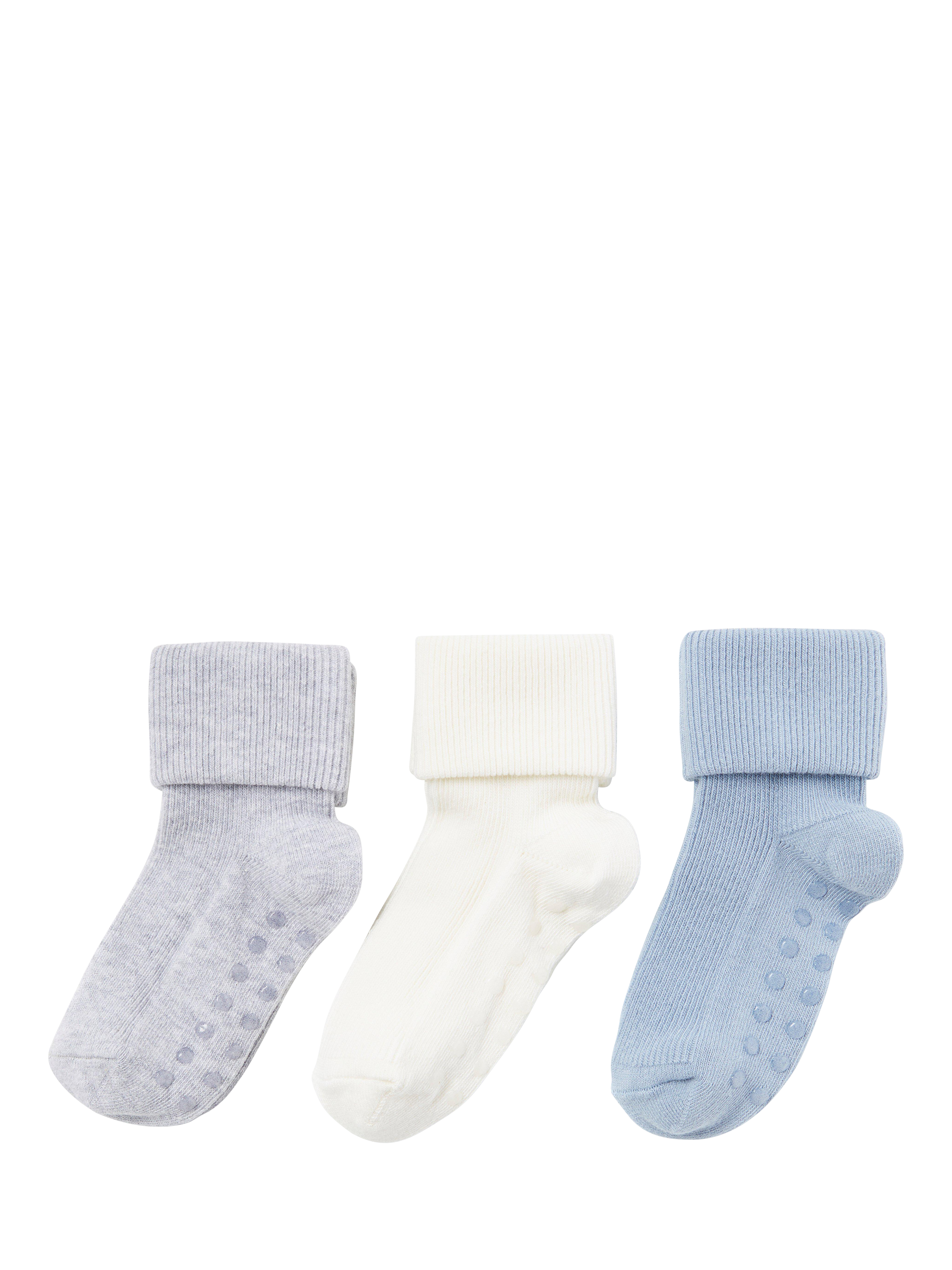 Product image 1 of 3, which shows Lindex Baby Ribbed Socks, Pack of 3, Multi, 0-1 months