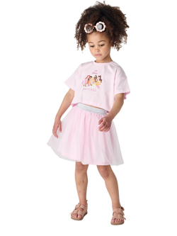 Brand Threads Kids' Disney Princess Top & Tutu Skirt Set, Pink/Multi, Pink/Multi