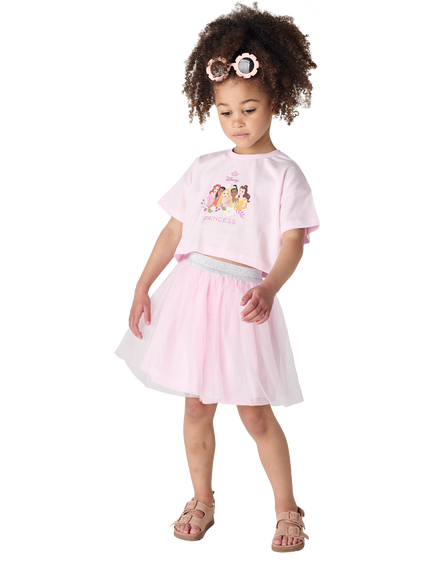 Brand Threads Kids' Disney Princess Top & Tutu Skirt Set, Pink/Multi, Pink/Multi