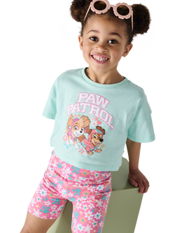 Brand Threads Kids' Paw Patrol Top & Shorts Set, Pink/Multi, Pink/Multi