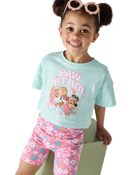 Brand Threads Kids' Paw Patrol Top & Shorts Set, Pink/Multi, Pink/Multi