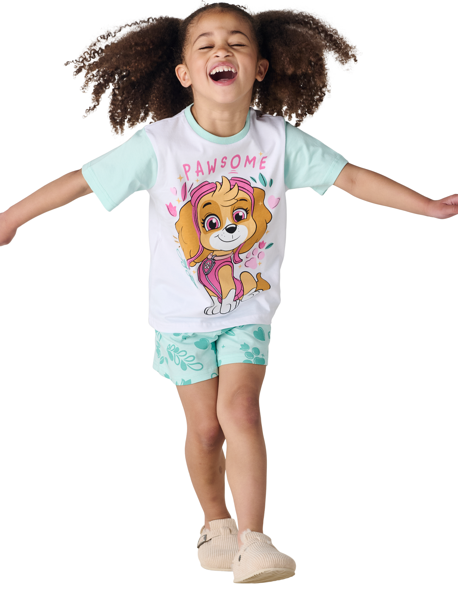 Product image 2 of 2, which shows Brand Threads Kids' Paw Patrol Cotton Shortie Pyjama Set, Multi, 3-4 years