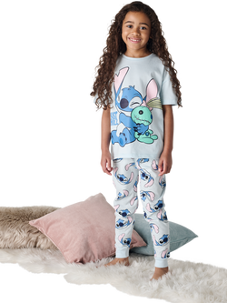 Brand Threads Kids' Stitch Cotton Pyjama Set, Multi, Multi