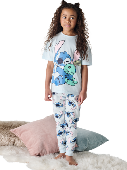 Brand Threads Kids' Stitch Cotton Pyjama Set, Multi - view 2, Multi