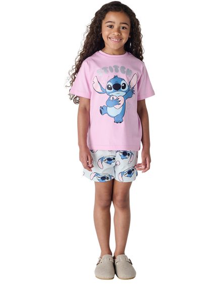 Brand Threads Kids' Stitch Cotton Shortie Pyjama Set, Multi, Multi
