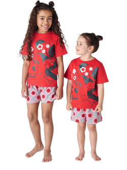 Brand Threads KIds' Minnie Mouse Cotton Shortie Pyjama Set, Red/Multi - view 2, Red/Multi