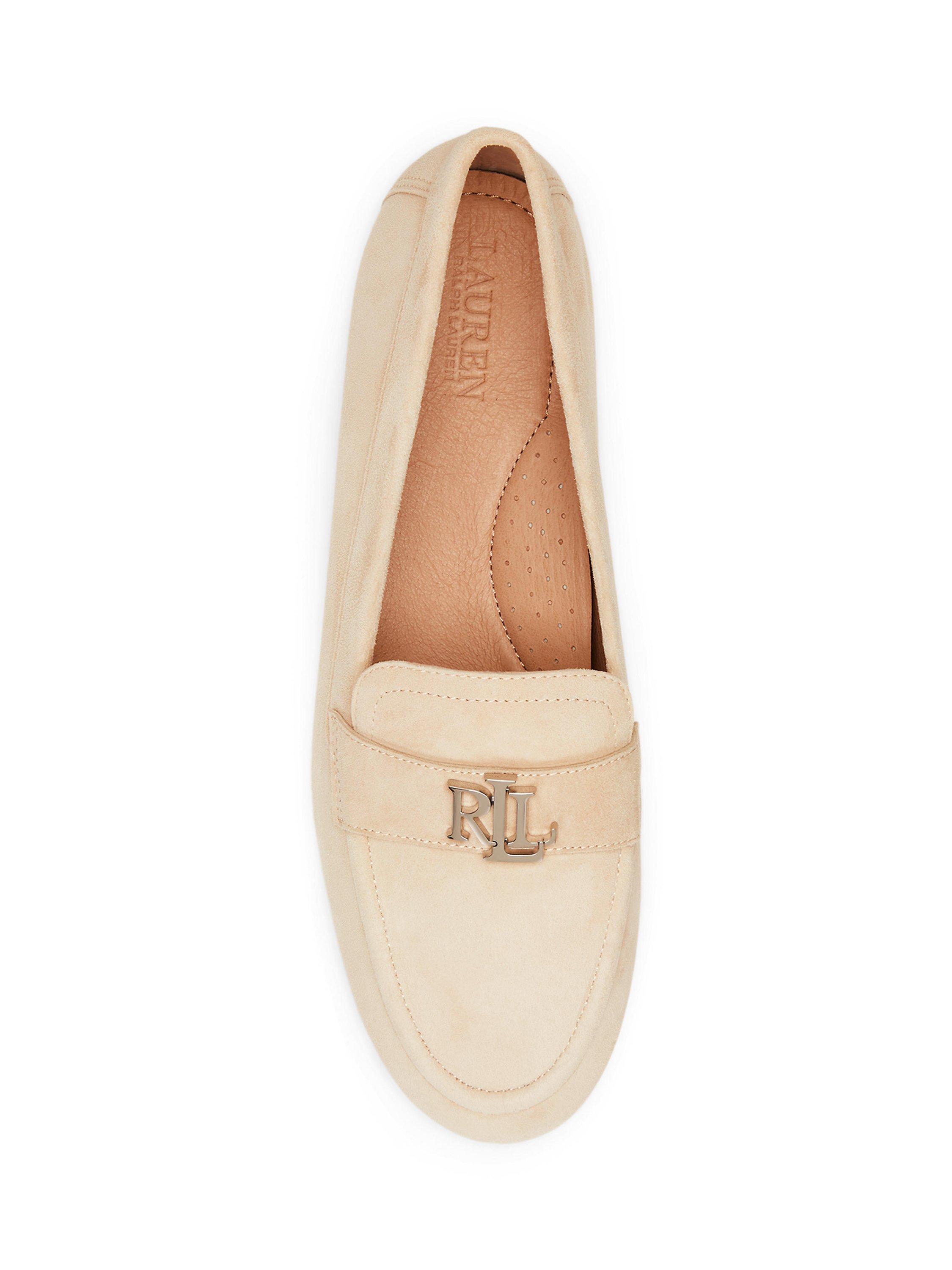Product image 2 of 4, which shows Lauren Ralph Lauren Averi III Suede Loafers, Beige, 3