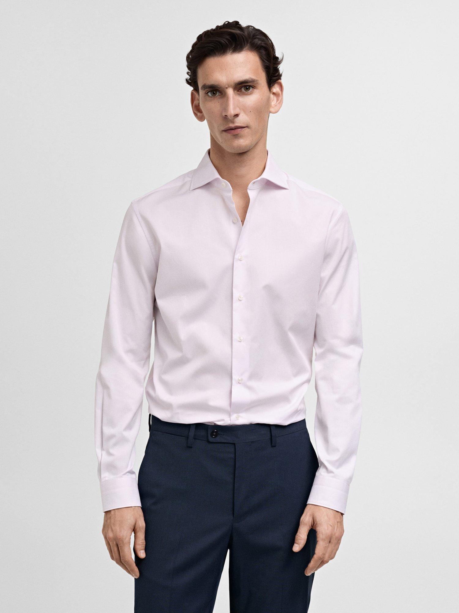 Product image 1 of 8, which shows Mango Lake City Slim Fit Shirt, Mid Pink, L