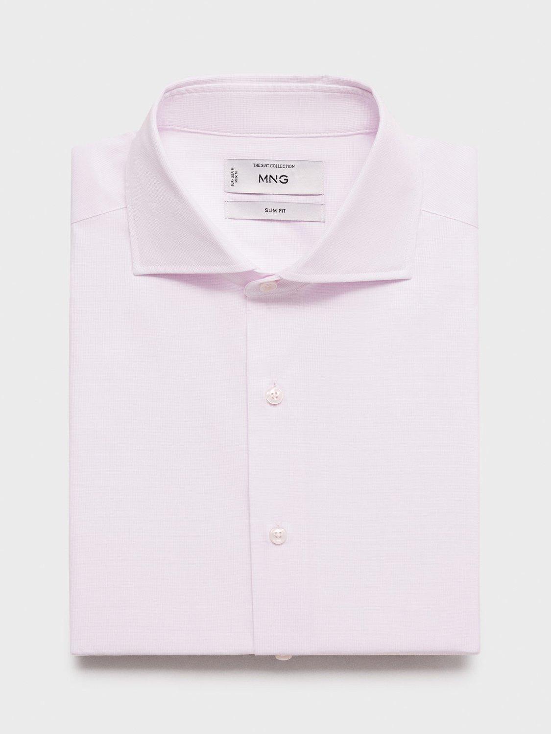 Product image 8 of 8, which shows Mango Lake City Slim Fit Shirt, Mid Pink, L