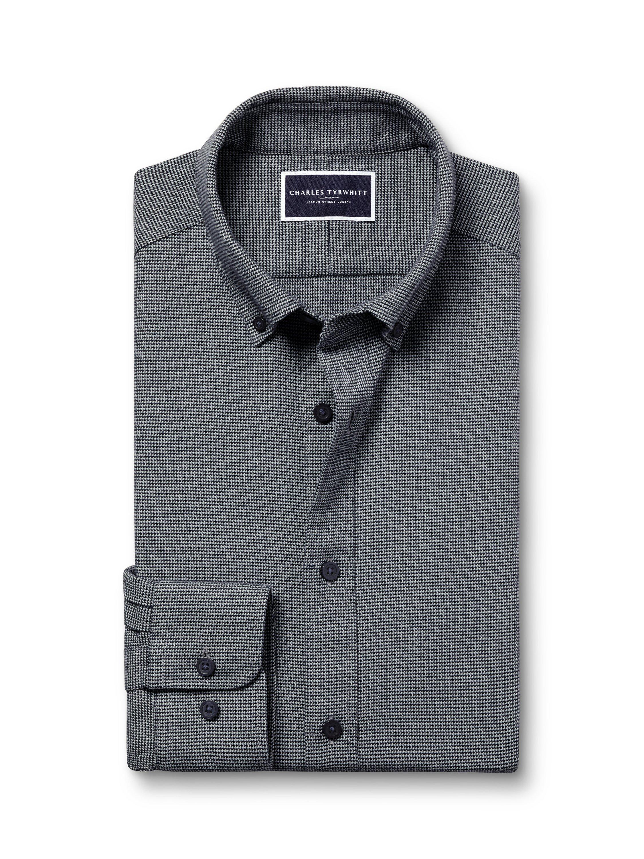 Charles Tyrwhitt Puppytooth Dobby Flannel Slim Fit Shirt