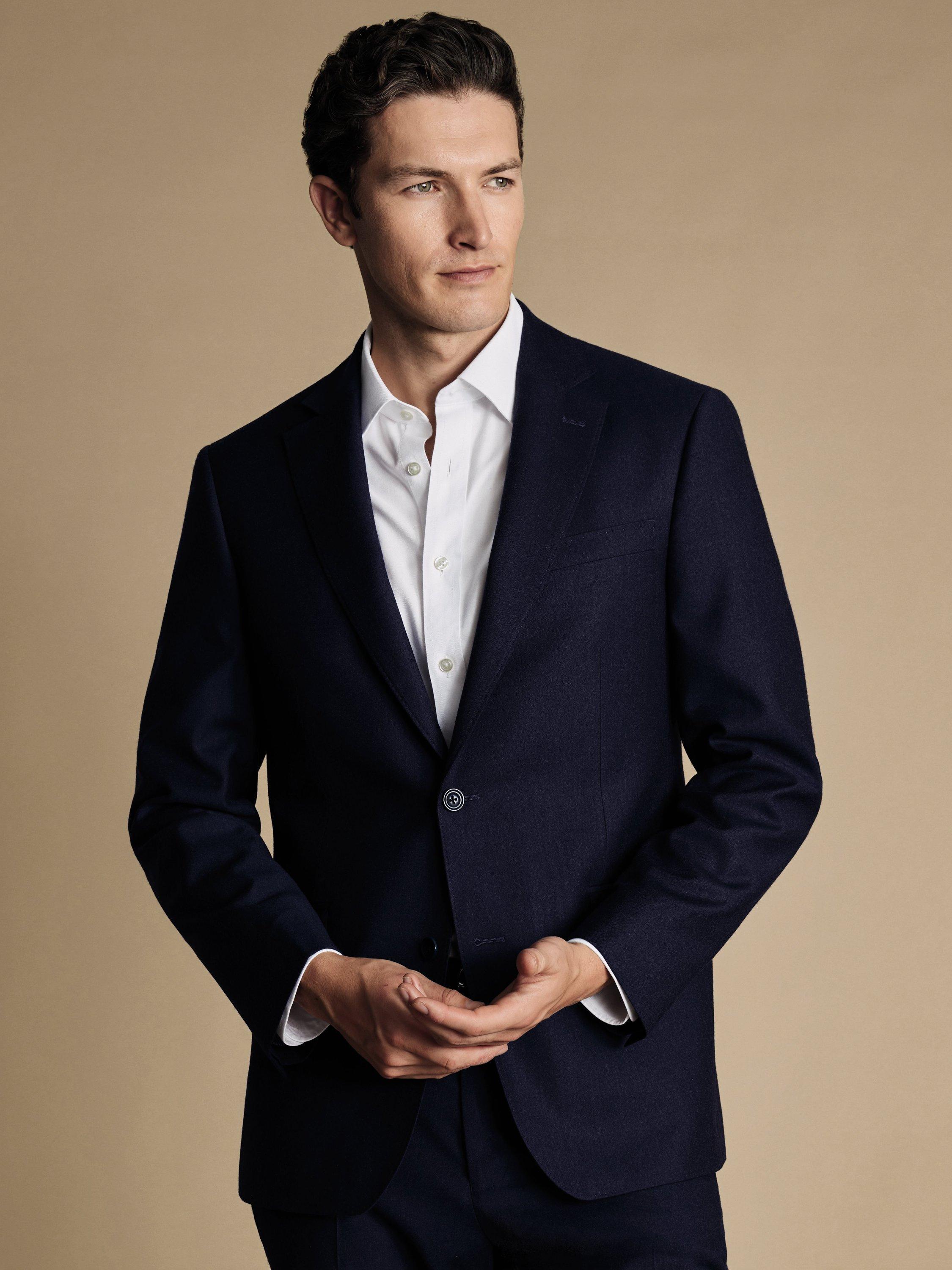 Charles Tyrwhitt Slim Fit Wool Flannel Suit, Indigo Blue