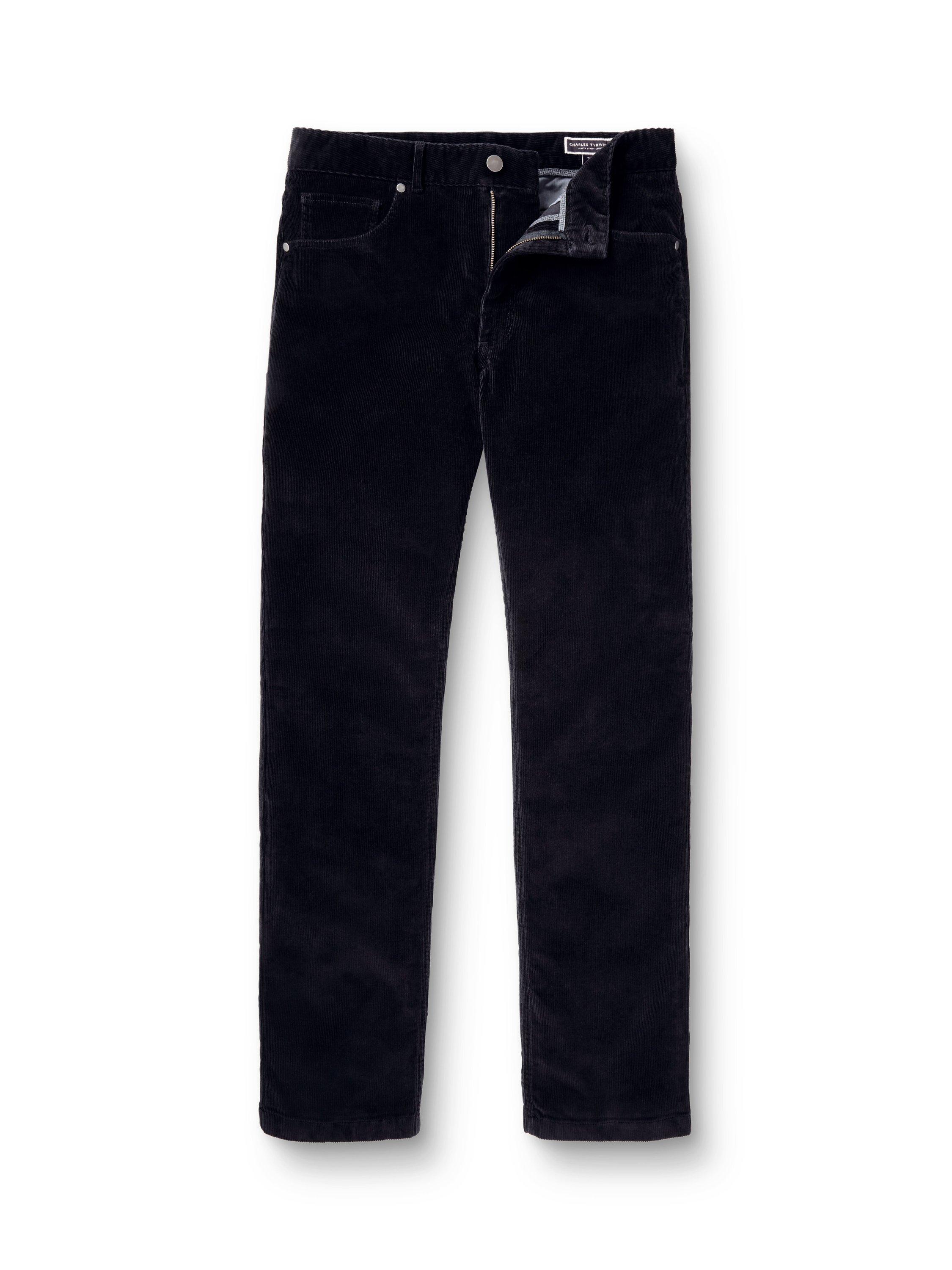 Product image 3 of 5, which shows Charles Tyrwhitt Slim Fit Corduroy Trousers, French Navy, 30R