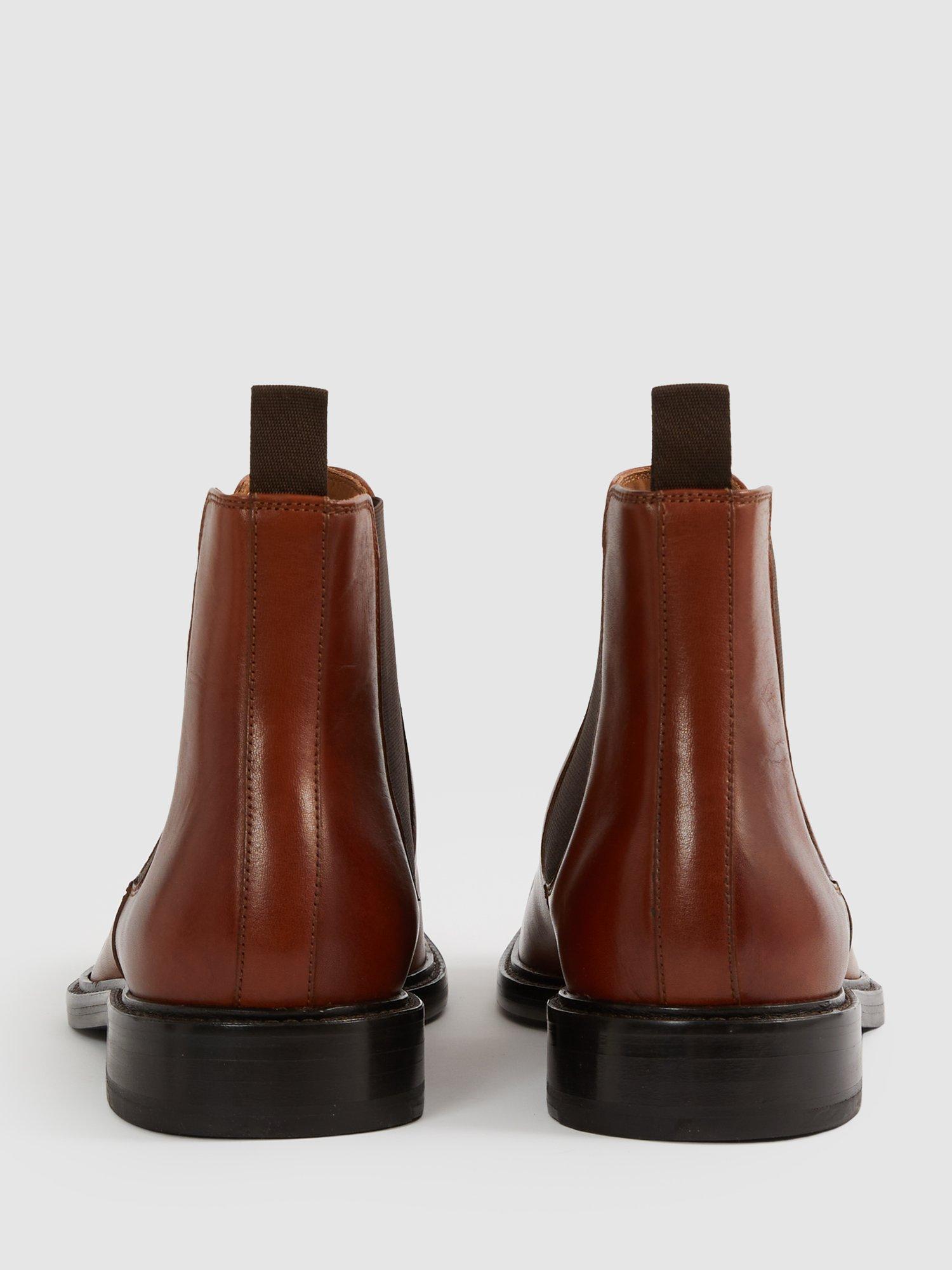 Product image 4 of 4, which shows Reiss Renor Leather Chelsea Boots, Light Tan, 7