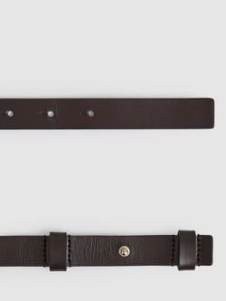 Reiss Hayley Skinny Leather Belt - view 2, Chocolate