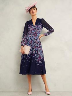 Hobbs Catherine Leather Wristlet Bag, Pink - view 2, Pink