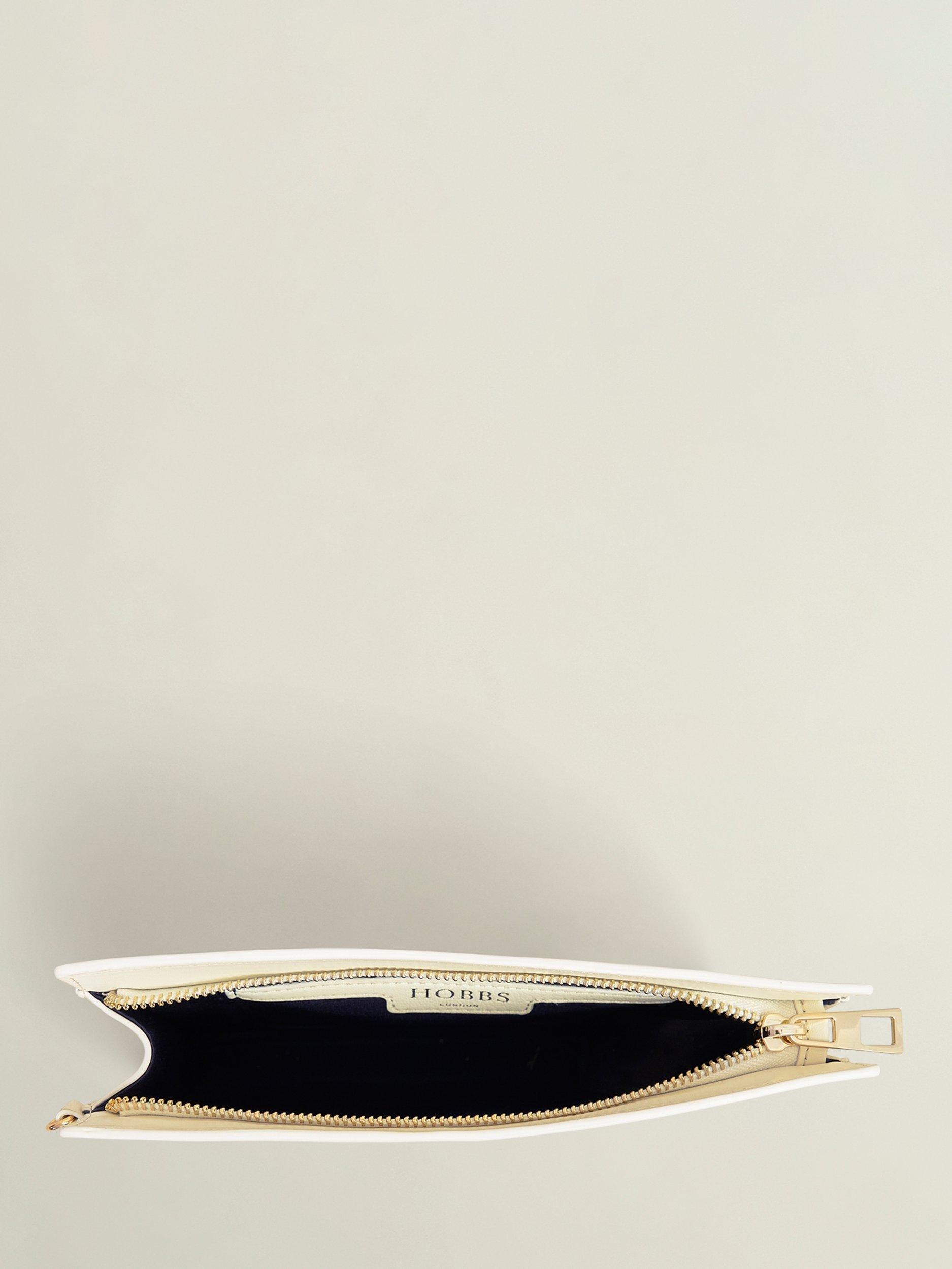Product image 5 of 5, which shows Hobbs Catherine Leather Wristlet Bag, Ivory