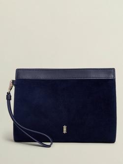 Hobbs Catherine Leather Wristlet Bag, Pink, Navy