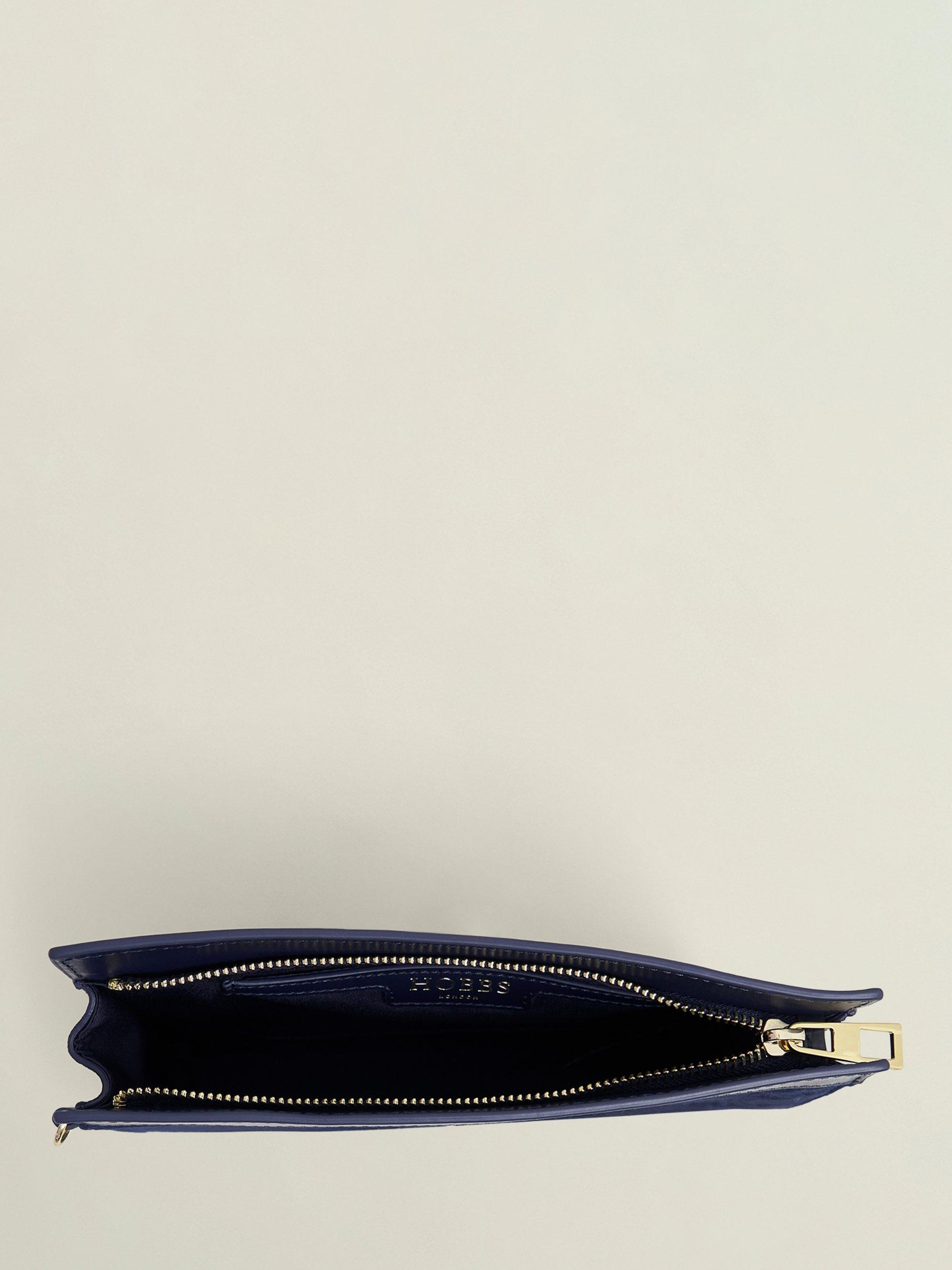 Product image 6 of 6, which shows Hobbs Catherine Leather Wristlet Bag, Navy