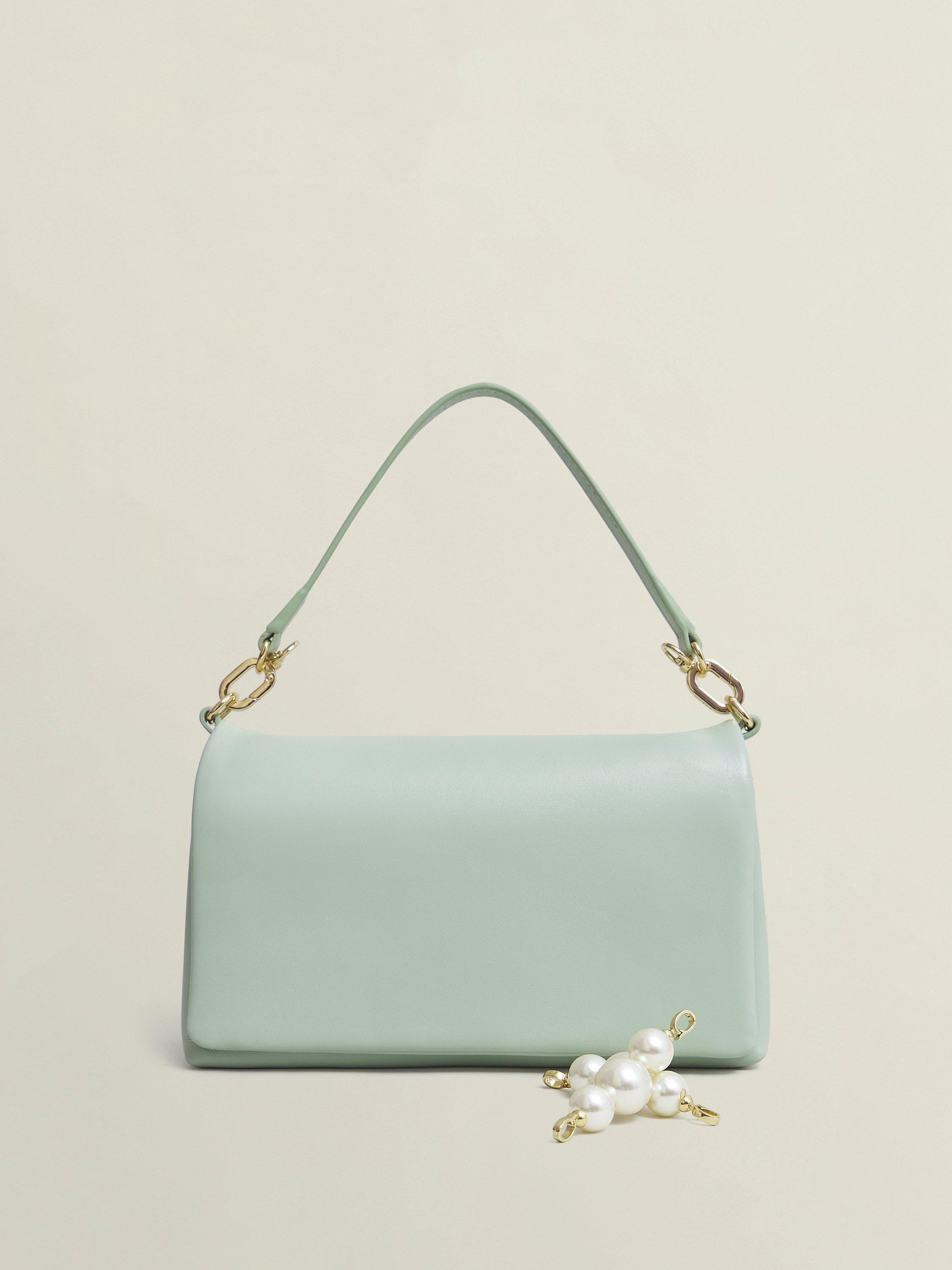 Product image 4 of 6, which shows Hobbs Jas Leather Clutch Bag, Green