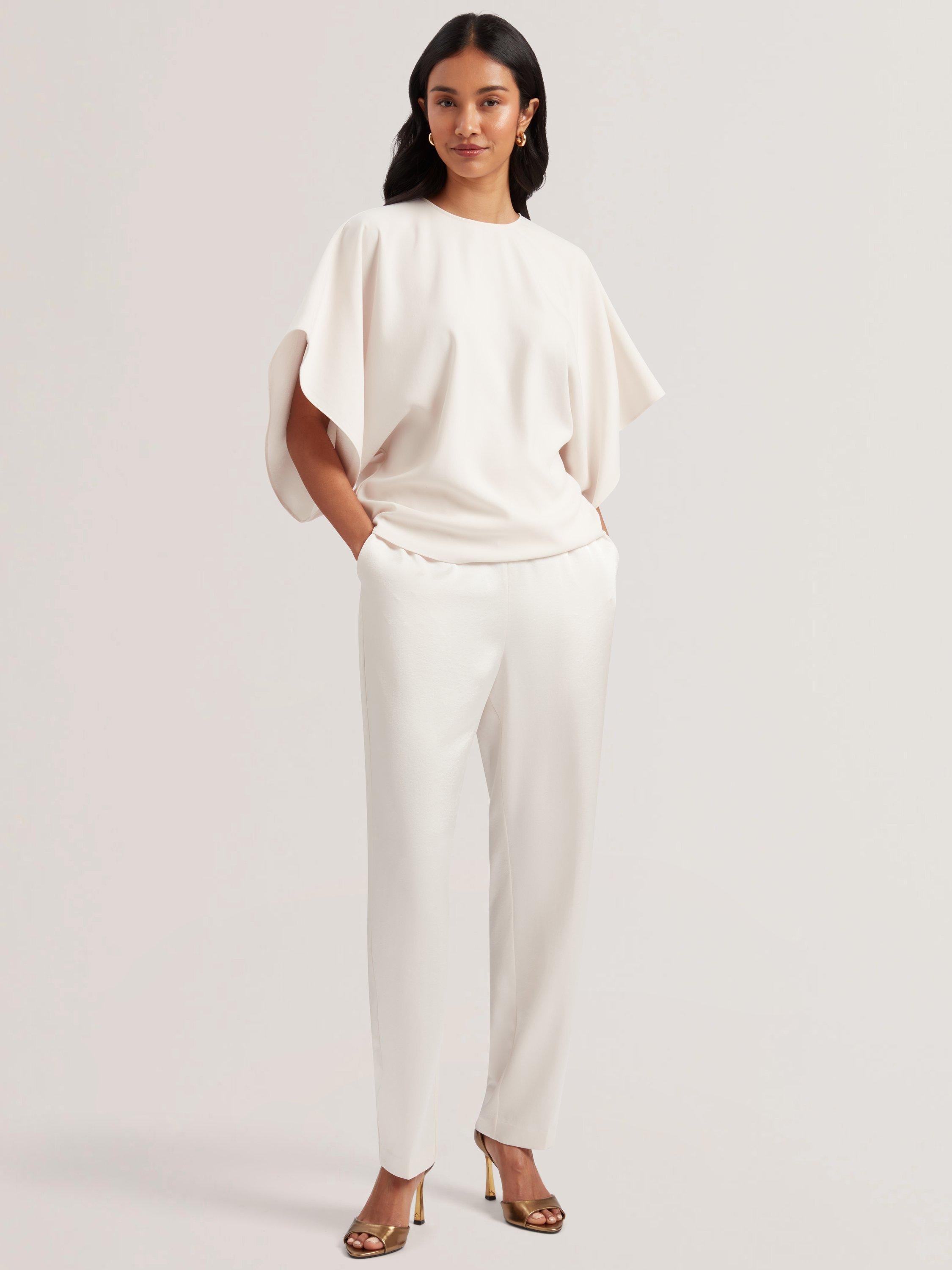 Product image 1 of 4, which shows Ted Baker Bat Wing Sleeve Top, White, 6
