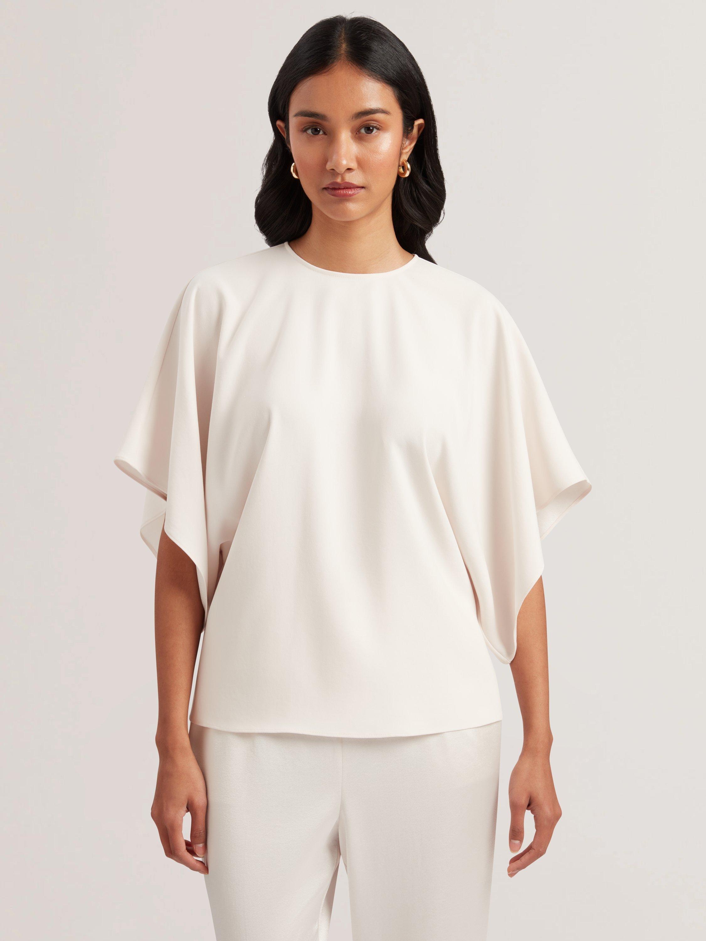Product image 2 of 4, which shows Ted Baker Bat Wing Sleeve Top, White, 6