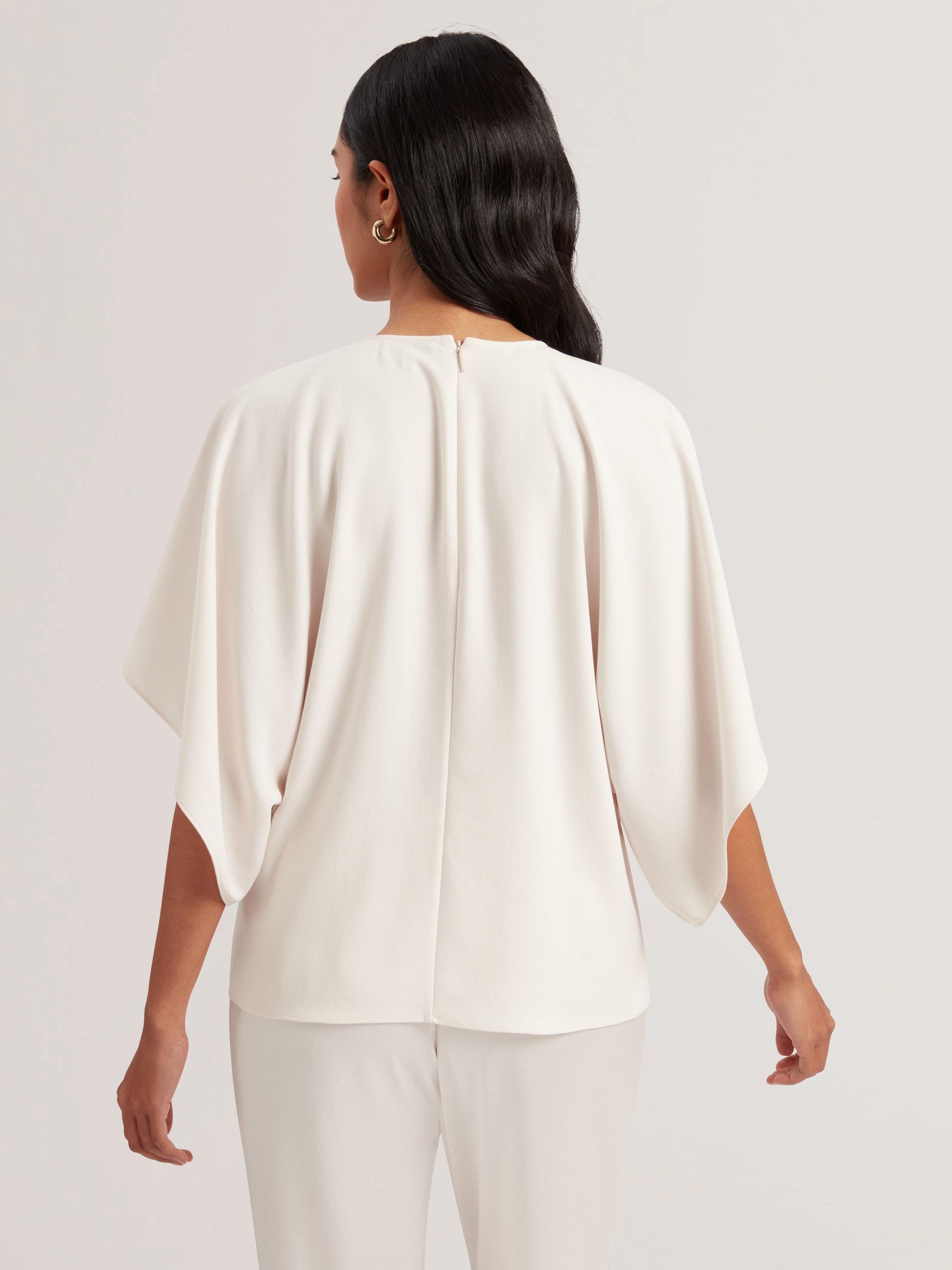 Product image 3 of 4, which shows Ted Baker Bat Wing Sleeve Top, White, 6