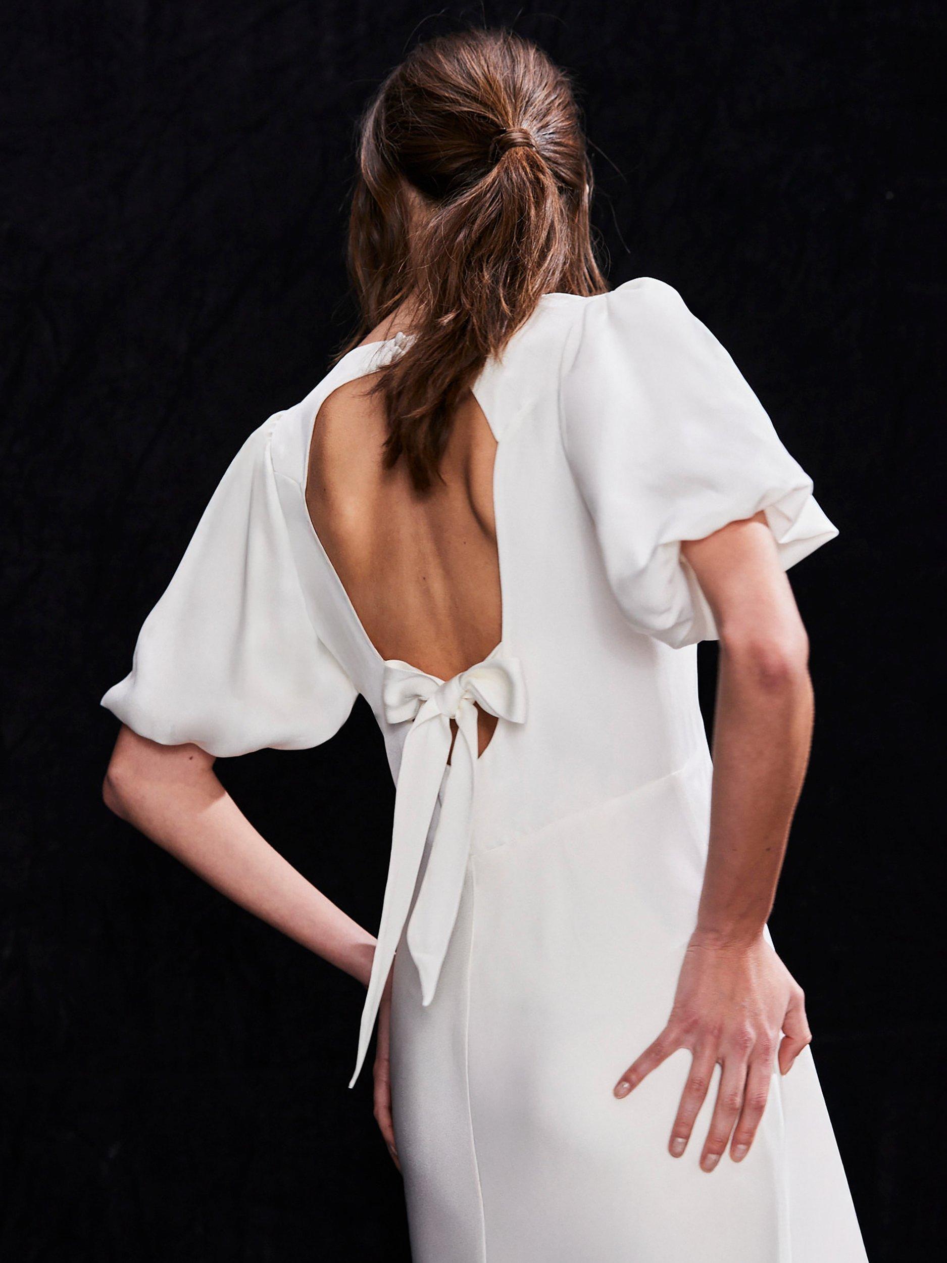 Product image 3 of 4, which shows Ro&Zo Tie Back Maxi Dress, White, 12