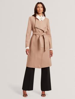 Ted Baker Rose Wool Rich Wrap Coat, Brown