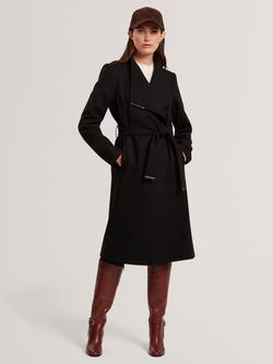 Ted Baker Rose Wool Rich Wrap Coat, Black