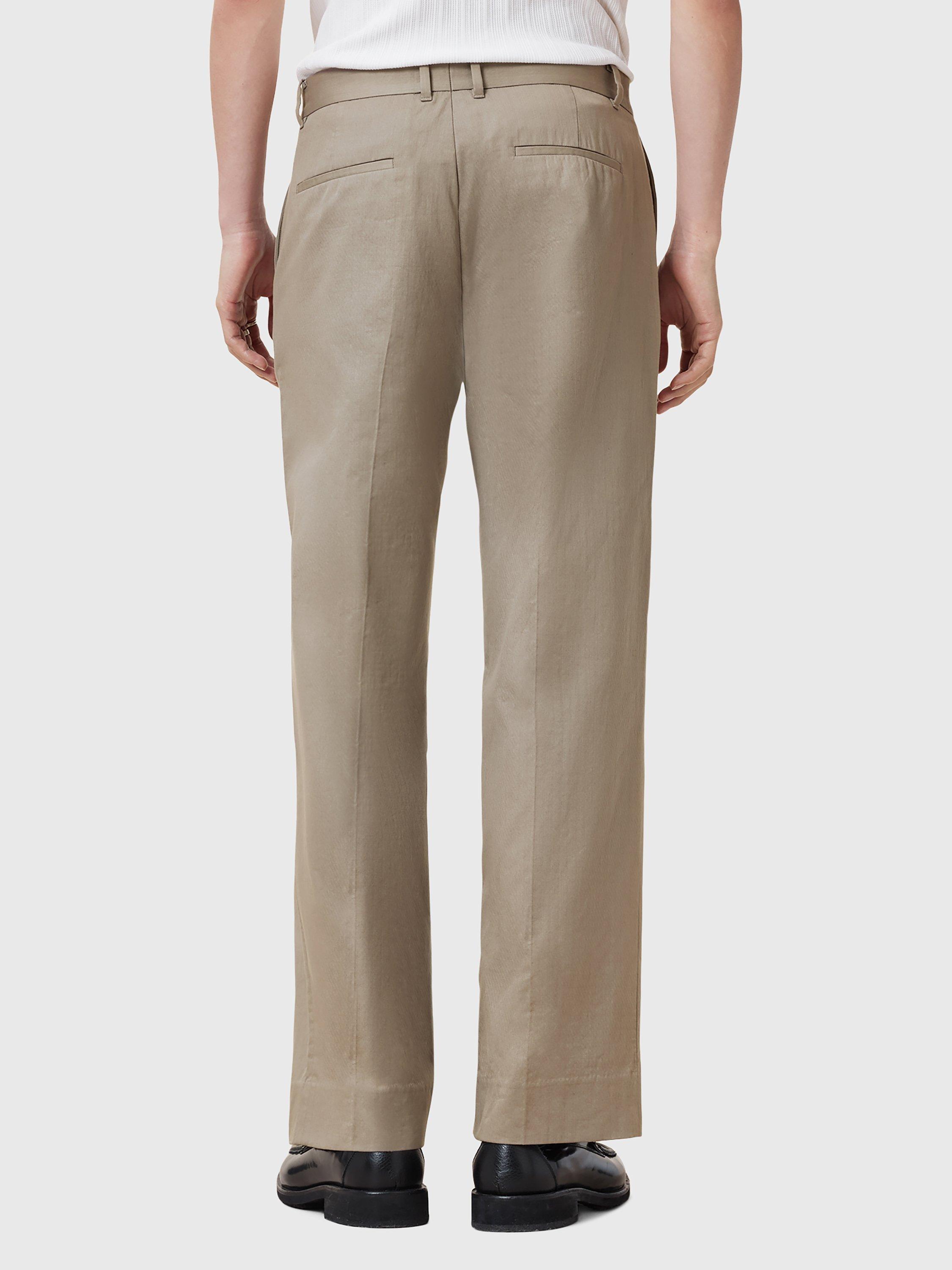 Product image 2 of 6, which shows AllSaints Newton Organic Cotton Trousers, Mid Grey, 34R