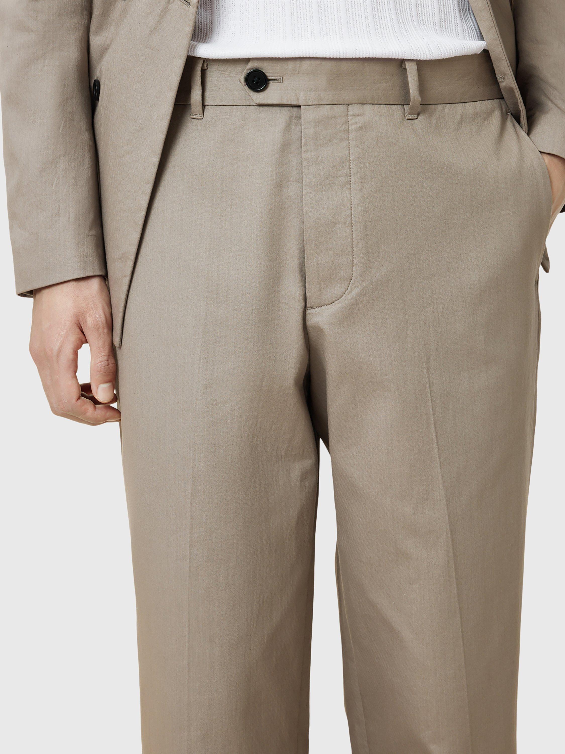 Product image 5 of 6, which shows AllSaints Newton Organic Cotton Trousers, Mid Grey, 34R