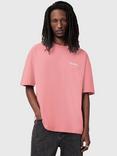 AllSaints Underground Organic Cotton Loose Fit Short Sleeve Logo T-Shirt, Mid Green