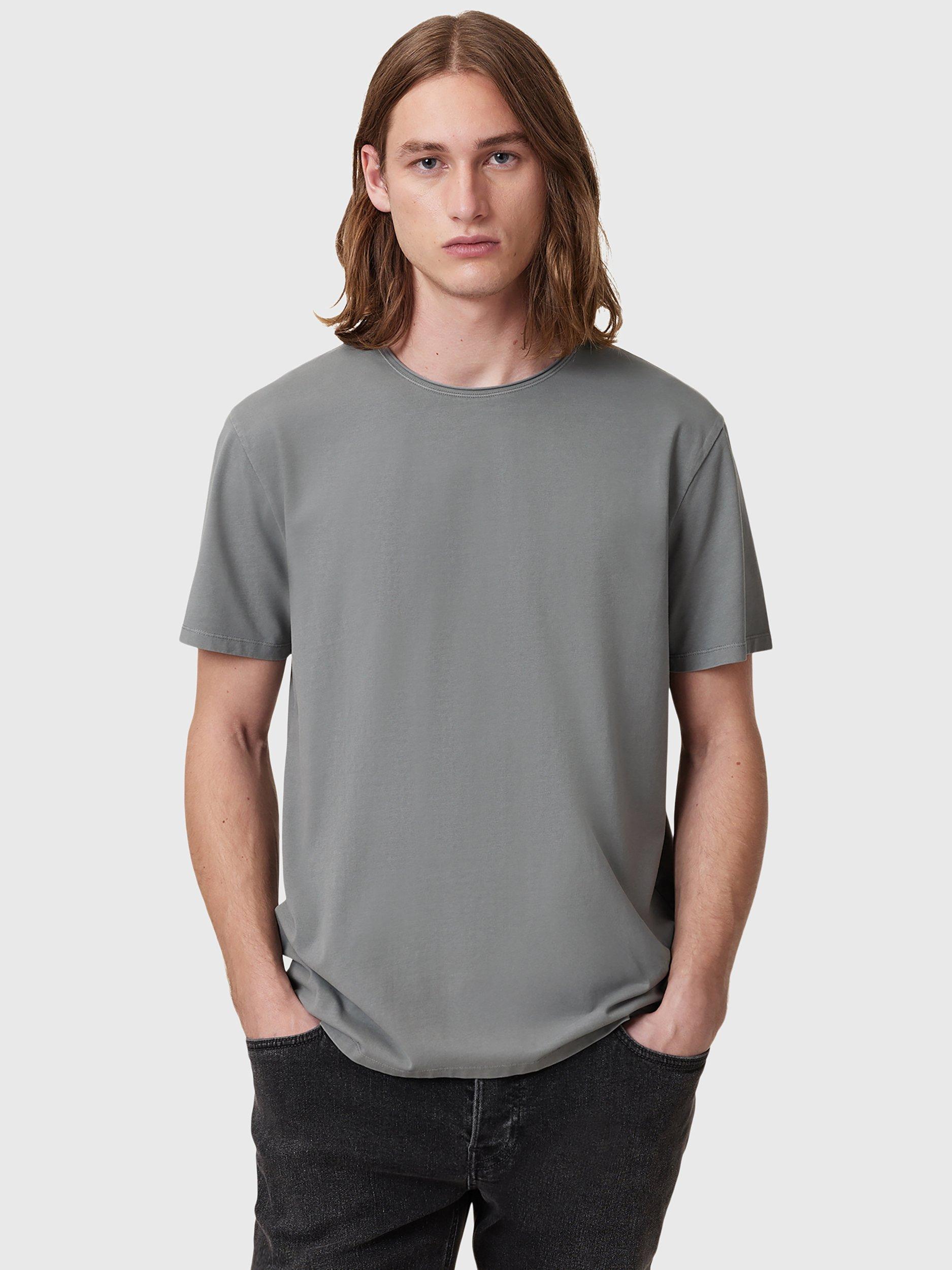 Product image 1 of 5, which shows AllSaints Bodega Cotton Blend Crew Neck T-Shirt, Grey Graphite, XS