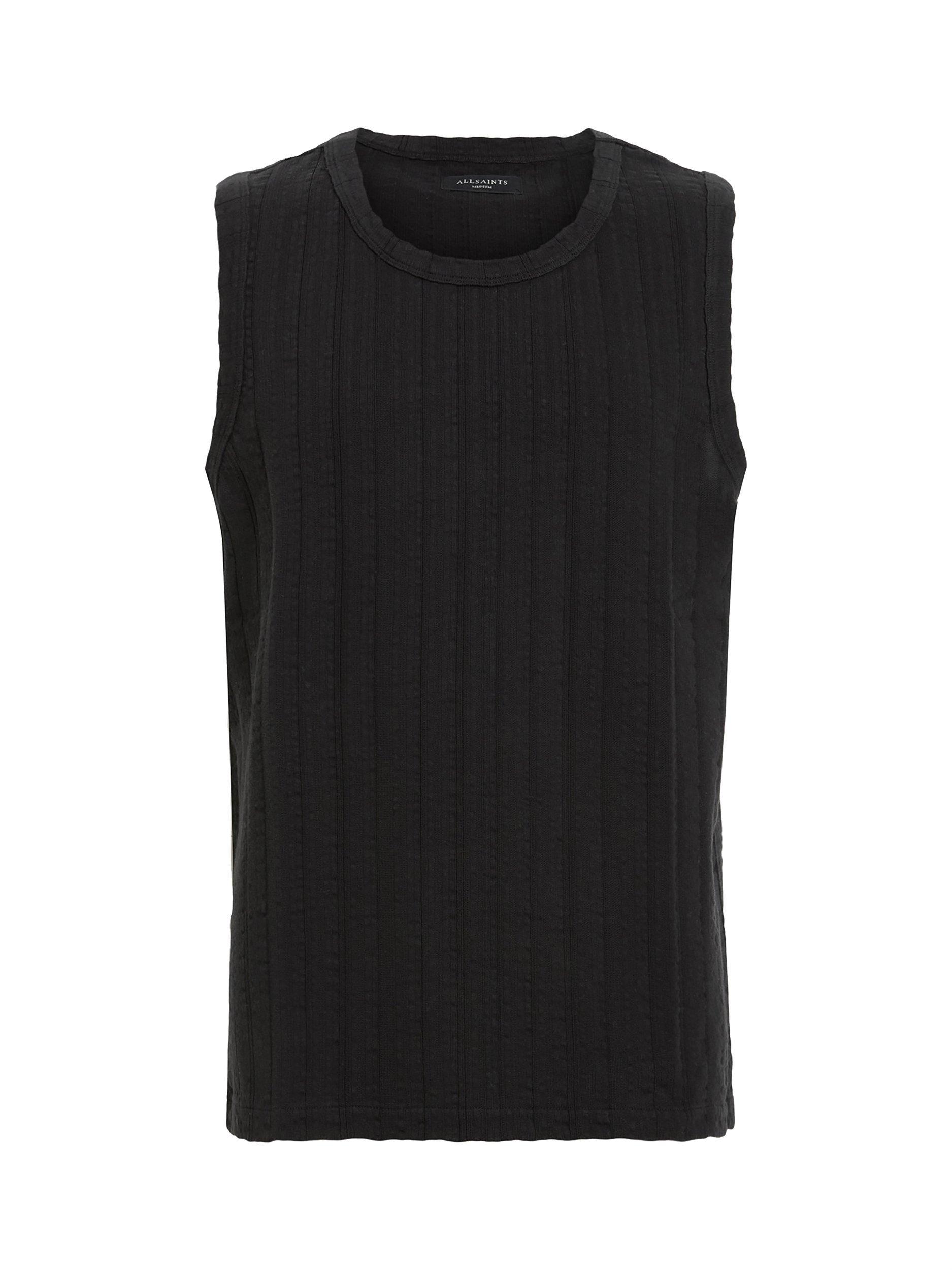 Product image 4 of 8, which shows AllSaints Denver Organic Cotton Ribbed Vest, Black, S