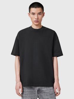 AllSaints Organic Cotton Oversized Crew Tee, Black