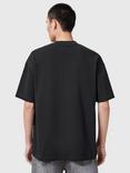 AllSaints Organic Cotton Oversized Crew Tee, Black