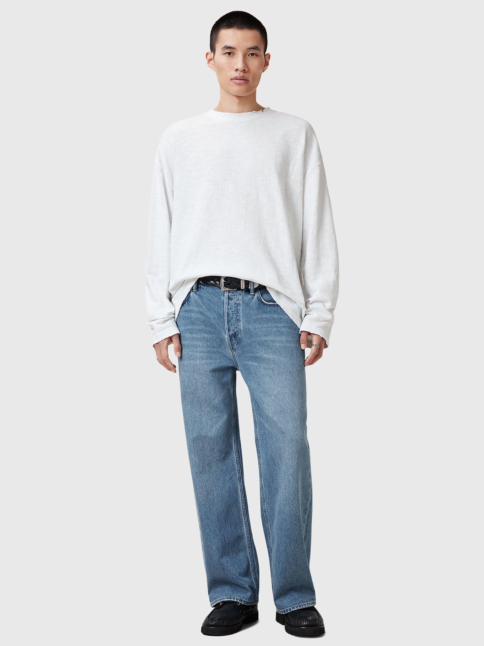 Product image 3 of 8, which shows AllSaints Foster Organic Cotton Long Sleeve Tee, White Natural, XS